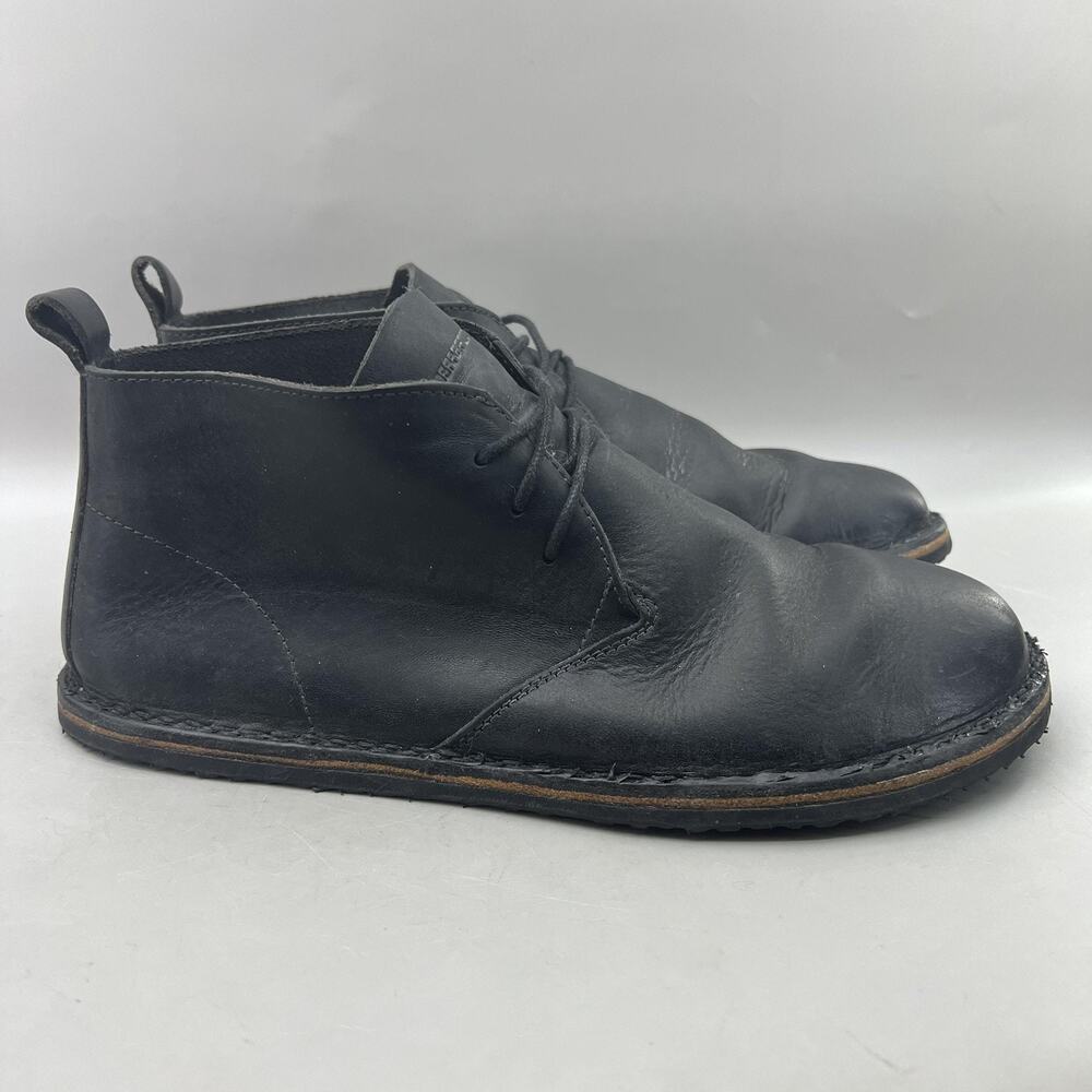 Vivobarefoot Porto Chukka Boots Men Size 8 US, 41 EU Black Leather Barefoot Shoe
